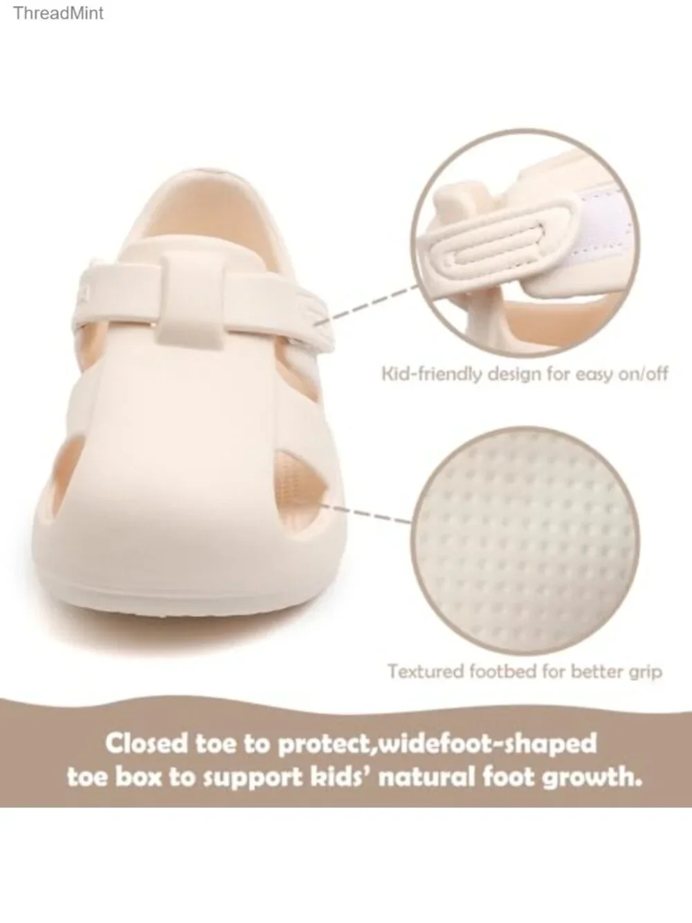 Toddler Water Sandals EVA Quick-Dry Non-Slip Adjustable Boys Girls